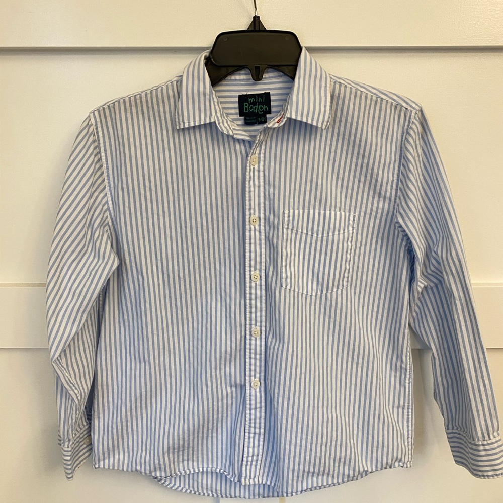 Mini Boden striped button down Sz 9/10 EUC